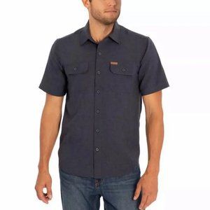 Orvis Short Sleeve Woven Tech Shirt Button Front Blue size Medium NWOT